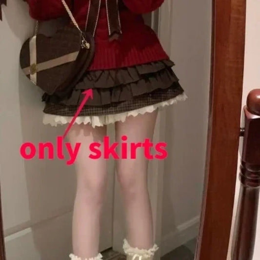 Y2K Off Shoulder Bow Sweater & Ruched Skirt Set – Autumn Knit - Best Sellers - Clothing Sets - 5