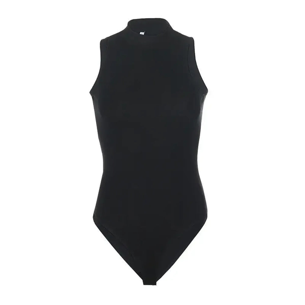 Y2K Sleeveless Turtleneck Knit Bodysuit - Best Sellers - Tank Top / Cami - 1