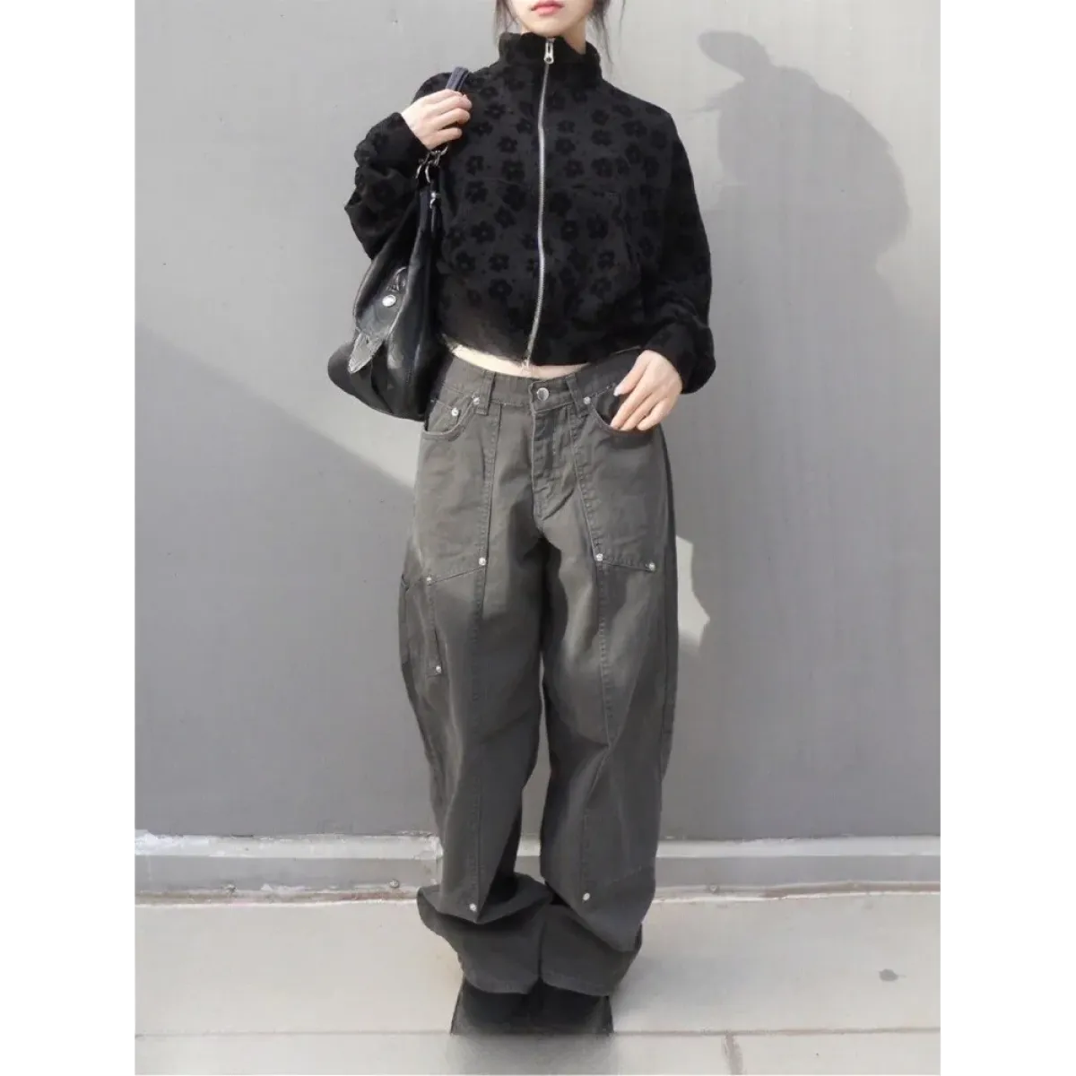 Y2K Rivet Wide Leg Cargo Pants - Best Sellers - Cargo Pants - 1