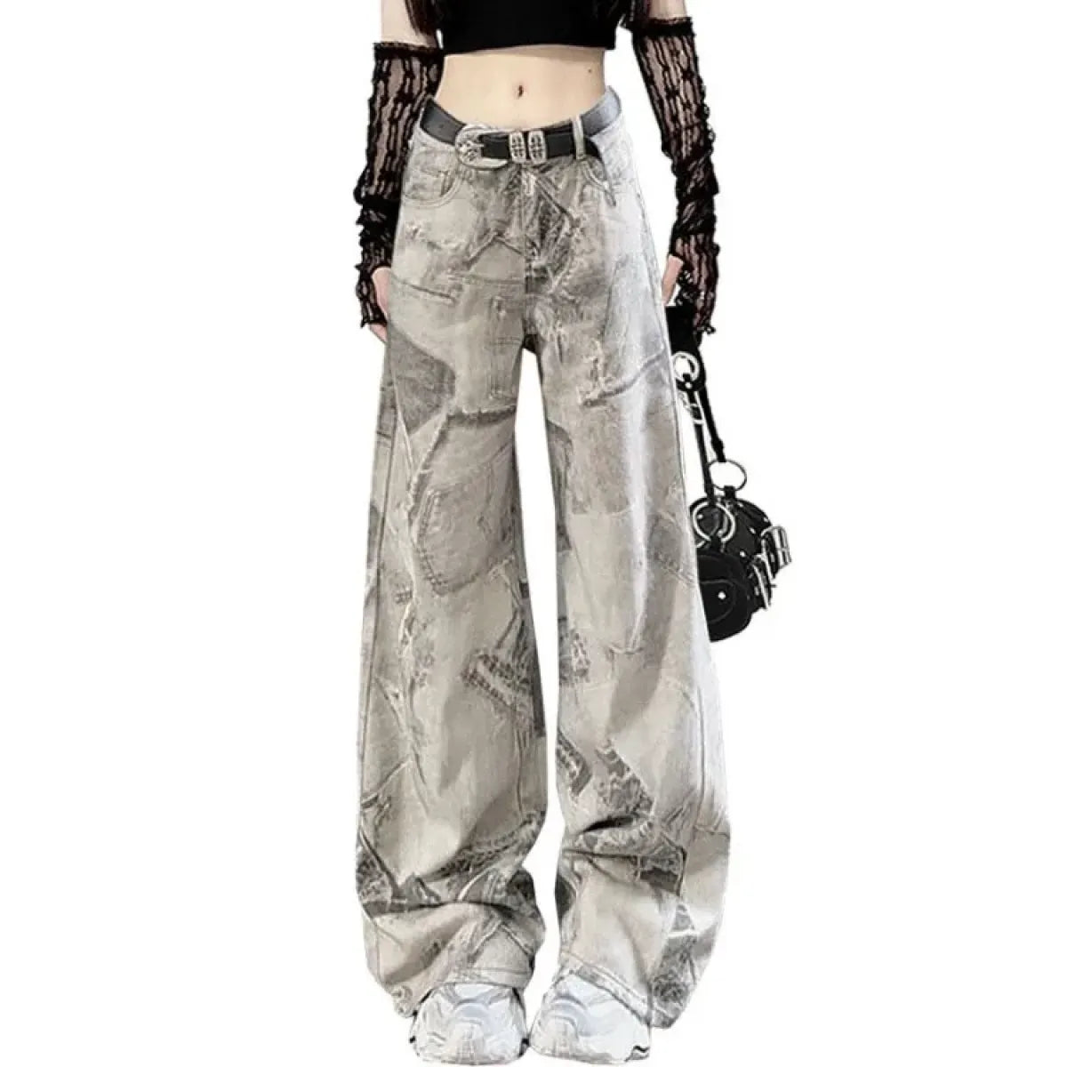 Y2K Tie-Dye Wide Leg Jeans with High Waist - Best Sellers - Jeans - 7