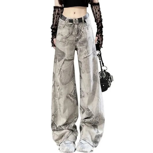 Y2K Tie-Dye Wide Leg Jeans with High Waist - Best Sellers - Jeans - 7