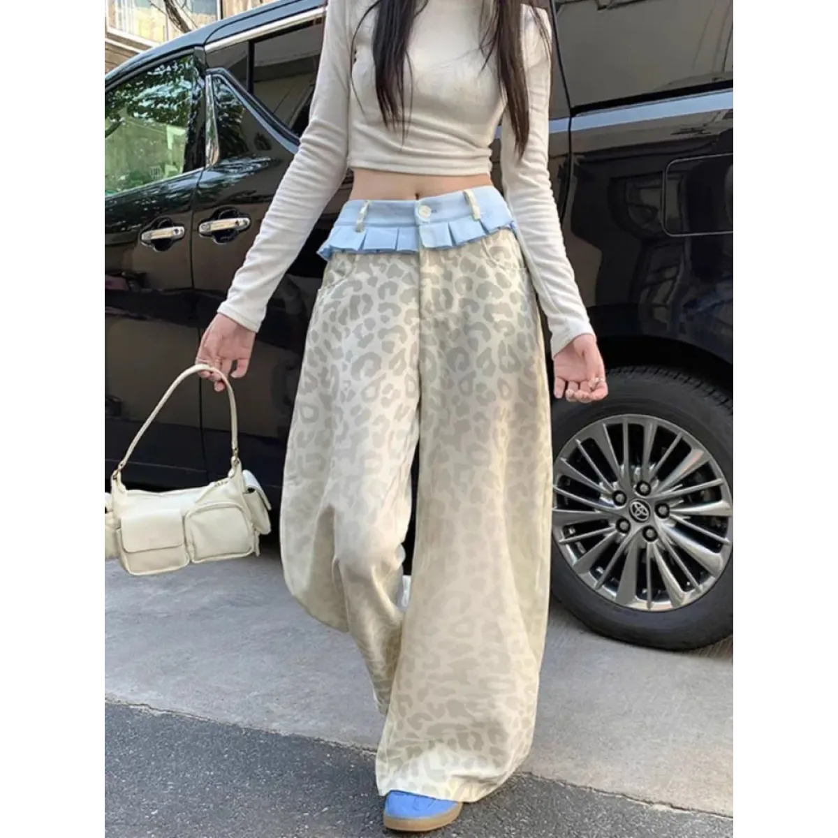 Y2K Leopard Patchwork Wide Leg Pants - Best Sellers - Pants - 1